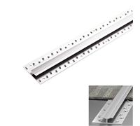 Tira de transición de aluminio resistente para baldosas de suelo, tira de transición antideslizante para alfombras a azulejos, adecuada para oficinas y hoteles (plata, 3 pies de largo)