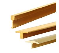 Tira de transición de latón en forma de T, tira de transición cortable, ranura r laminado y baldosas, tira divisoria plana de transición de umbral, para pisos de baldosas, madera y laminados