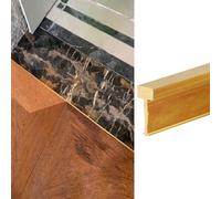 Tira de Transición de Madera a Baldosas de Latón, Tiras de Conexión de Huecos, Moldura en T Cortable, Tira Divisoria Del/Barra de Moldura de Borde/L140Cm/55"/W5*H20Mm(0.2 * 0.79")