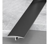 Tira de transición de metal, umbral de puerta T-Sd negro para suelos y azulejos laminados de vinilo, 1.6 pulgadas de ancho x 44 pulgadas de largo, ideal para separadores de habitaciones y transiciones