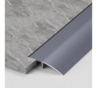 Tira de Transición de Piso de Aluminio, Adecuada para Umbral de Puerta, Rampa, Azulejos, Tarimas de Madera Contrachapada, Puente de Altura entre 0.8-3.5 cm, 2PCS(Iron Gray,10cm(W))