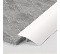 Tira de Transición de Piso de Aluminio, Adecuada para Umbral de Puerta, Rampa, Azulejos, Tarimas de Madera Contrachapada, Puente de Altura entre 0.8-3.5 cm, 2PCS(Pearl White,10cm(W))