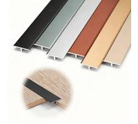 Tira De Transición De Piso Moldura En T, Tira Divisoria Plana Para Piso, Aluminio Perfil De Transición De Umbral, Para Madera, Baldosas, Vinilo Y Laminado(Black,0.6cm/0.23in)