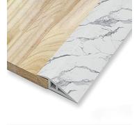 Tira de transición de piso Tira de transición autoadhesiva con veta de madera/mármol, cubierta divisoria de umbral de puerta for piso irregular, barra reductora de borde de baldosas for Ki(White)