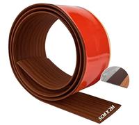 Tira de transición de suelo autoadhesiva de PVC laminado, tiras divisoras planas para unir huecos de suelo, para baldosas/madera/laminado/juntas de espacio (2 m x 5 cm, roble rojo)