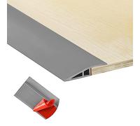 Tira de transición de suelo de alfombra de 10 pies, tira autoadhesiva para bordes de suelo, cubierta de umbral de PVC para puerta, tira divisora de suelo adecuada para transiciones de umbral con una altura inferior a 15 mm, gris