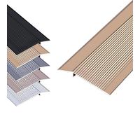Tira de transición de suelo de aluminio de 35.4 x 3.9 pulgadas, moldura de rampa de umbral de puerta de compensación de altura para puertas, fácil instalación, perfecta para una transición de suelo