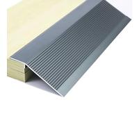 Tira de transición de suelo de aluminio, rampa de umbral cortable de 10 a 50 mm, reductor de alfombra/madera/azulejos, rampa de entrada de carpeta de costuras (gris)