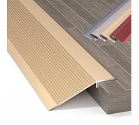 Tira de transición de suelo de aluminio, rampas reductoras para puertas, altura de 2/5 a 1 2/5 pulgadas, borde cortable para madera a azulejos, 40 pulgadas de longitud