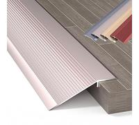 Tira de transición de suelo de aluminio, rampas reductoras para puertas, altura de 2/5 a 1 2/5 pulgadas, borde cortable para madera a azulejos, 40 pulgadas de longitud