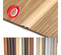 Tira de Transición de Suelo PVC, 80-110cm Perfil de Transición en T Autoadhesivo, Tira Divisora para Umbral de Puerta y Huecos de Suelo de Tarimas y Baldosas(Yellow Teak,4x95cm)