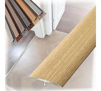 Tira de Transición en T Aluminio para Suelo Laminado - Perfil Divisorio de Puerta, Unión Entre Pisos, Tira Divisora para Umbral de Puerta y Huecos de Suelo(Light Oak,W2cmxL150cm)