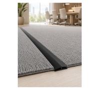 Tira de transición para Alfombra, Perfil umbral para Suelos, Conector de Alfombra, Unión de Pisos, Franja de unión para hogar, Oficina, Hotel(Black,700 cm)