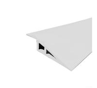 Tira de transición para suelo, perfil de borde de PVC blanco de 1 m, cubierta de umbral de alfombra a madera dura, borde autoadhesivo flexible para amortiguar diferencias de altura en renovación del