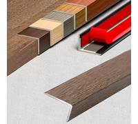 Tira de Transición para Suelo | Umbral en L Aluminio | Moldura para Marco de Puerta | Listón de Borde para Suelo | Protector de Escaleras de Vinilo, Molde Divisor(Maca Brown,L900xW28xH12mm)