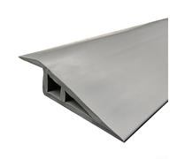 Tira de transición para umbral de suelo de PVC de 1 m para alfombras y laminados, ribete flexible para bordes de suelo para amortiguar diferencias de altura y decoración de bordes (gris)