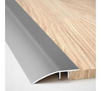Tira de transición piso aluminio, adecuada for tablones laminados azulejos rampa umbral puertas, puente altura entre 5 y 15 mm(Grey)