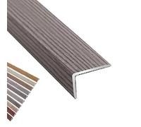 Tira de transición piso aluminio, borde escalera, puerta veta madera en forma L 90 cm, cubierta protectora esquina for peldaños umbral zócalo gabinete pared(C,L900xW20xH8mm)