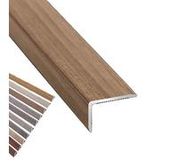 Tira de transición piso aluminio, borde escalera, puerta veta madera en forma L 90 cm, cubierta protectora esquina for peldaños umbral zócalo gabinete pared(D,L900xW35xH20mm)
