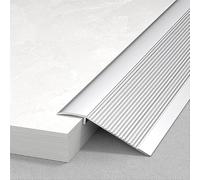 Tira de transición piso aluminio: rampas umbral for puertas, 36 pulgadas, moldura borde puerta adecuada(Silver)
