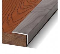 Tira de transición piso en forma L ángulo recto veta madera, molduras aluminio, protectores esquina for bordes punta escalera(F,L900xW28xH12mm)