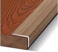 Tira de transición piso en forma L ángulo recto veta madera, molduras aluminio, protectores esquina for bordes punta escalera(C,L900xW15xH8mm)