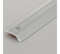 Tira de transición piso umbral metal aluminio, con orificios y tornillos, tiras borde impermeables antideslizantes, espacios for pisos, alfombra, vinilo, madera(Silver)