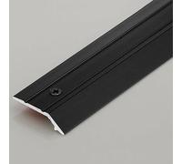 Tira de transición piso umbral metal aluminio, con orificios y tornillos, tiras borde impermeables antideslizantes, espacios for pisos, alfombra, vinilo, madera(Black)
