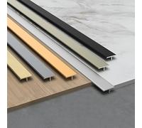 Tira De Umbral 100cm×3 Pieza, Moldura En T, Perfil De Transición De Aluminio Para Uniones De Madera, Parquet, Tarima Y Mármol, Cubrecantos Embellecedor(Black,20mm/0.78in)