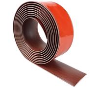 Tira de umbral adhesiva perfil de transición plano tira de transición de piso umbral de puerta grano de madera perfil PVC para suelo laminado (Rojo, 300×5cm)