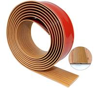 Tira de umbral adhesiva perfil de transición plano tira de transición de piso umbral de puerta grano de madera perfil PVC para suelo laminado (Amarillo, 300×4cm)
