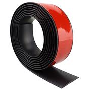 Tira de umbral adhesiva perfil de transición plano tira de transición de piso umbral de puerta perfil PVC para suelo laminado (300×5cm, negro)