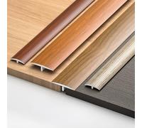 Tira de Umbral Autoadhesiva en PVC, Longitud 80-110cm Perfil de Transición en T para Puertas, Tira Cobertura de Juntas, Ancho 25 40mm(Yellow Teak,4x90cm)