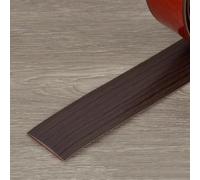 Tira de umbral autoadhesiva flexible de 5 cm, tira de transición de vinilo que amortigua el ruido para cubrir juntas, molduras planas de suelo (nogal, 10 m)