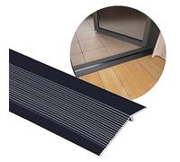 Tira de umbral de aluminio extra ancha de 2 mm de grosor, borde de puerta de metal en negro/blanco para alfombrillas y azulejos, reductor de superposición con adhesivo adicional para una fácil