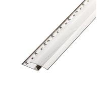 Tira de umbral de puerta en forma de Z, borde de transición de aluminio para alfombras a azulejos de vinilo o laminado, 140 cm, fijador de alfombra plateado y protector de borde de tapete