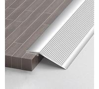 Tira de umbral de transición de aluminio, reductor de pisos temporal, rampas de 36/48 pulgadas for puertas, madera a baldosas, laminado, vinilo, concreto(Silver,130CM/4.3FT)
