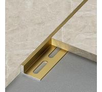 Tira De Umbral Perfil De Borde De Escalera 100CM*3 Piezas, Perfil De Transición, Tira De Transición De Piso Forma De L(Gold,1.2cm/0.47in)