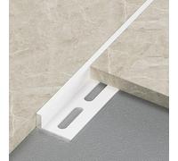 Tira De Umbral Perfil De Borde De Escalera 100CM*3 Piezas, Perfil De Transición, Tira De Transición De Piso Forma De L(White,1.2cm/0.47in)