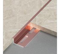 Tira De Umbral Perfil De Borde De Escalera 100CM*3 Piezas, Perfil De Transición, Tira De Transición De Piso Forma De L(Rose Gold,2cm/0.78in)