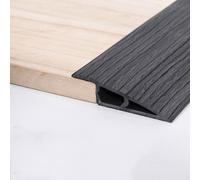 Tira de vinilo autoadhesiva de 10 pies para puertas laminadas, altura de 1720 mm, patrón gris profundo, rampas de umbral para una transición suave