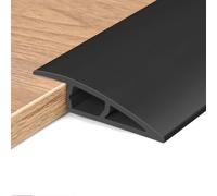 Tira de vinilo autoadhesiva negra para umbral de puerta, 2 x 200 cm, borde de alfombra y reductor para puertas, suelos laminados y azulejos, solución duradera de transición de suelos