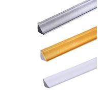 Tira decorativa de pared de PVC 3D para esquinas interiores, relleno de huecos suave y flexible con respaldo autoadhesivo, rollo de 5 m, color dorado, plateado, blanco