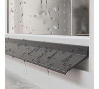 Tira Deflectora de Lluvia de 100 cm para Ventana - Barrera de Antilluvia de Goma Autoadhesiva - Protector Lluvia para Ventana con Bisel de 135° Que Filtracione, Cortable(4.5cm,1m)