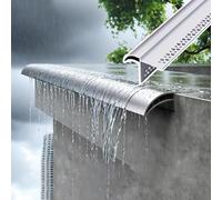 Tira desviadora de lluvia de aluminio de 9 pies, protector de pared exterior para aleros, riel de canal de lluvia eficaz que protege el edificio de daños por agua