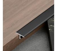 Tira en T de aluminio, barra de umbral de suelo de 3 x 90 cm, para madera, azulejos y alfombras, color negro, 40 mm, borde de puerta y borde