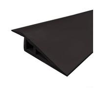 Tira flexible de borde de suelo de 1 m para alfombras y laminados, umbral de transición de PVC para diferencia de altura y decoración de bordes en suelos de madera dura (negro)