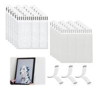 Tira grande para colgar cuadros, resistente, 24 pares (48 tiras), colgador de lona mediano sin clavos, sin daños, adhesivo para montaje en pared para marcos de fotos, póster