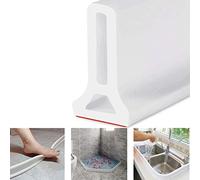 Tira impermeable flexible de silicona, tope de flujo de agua de baño flexible para separación de baño seco y húmedo (120cm,White)