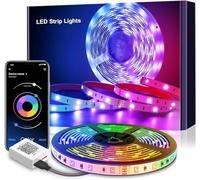 Tira LED 6 Metros, Luces LED Habitación 6M, RGB Tiras LED con Control Remoto y Inteligente Control de APP, Cambia el Color con la Musica, Para Decoración de Bares, Fiestas, Cocina